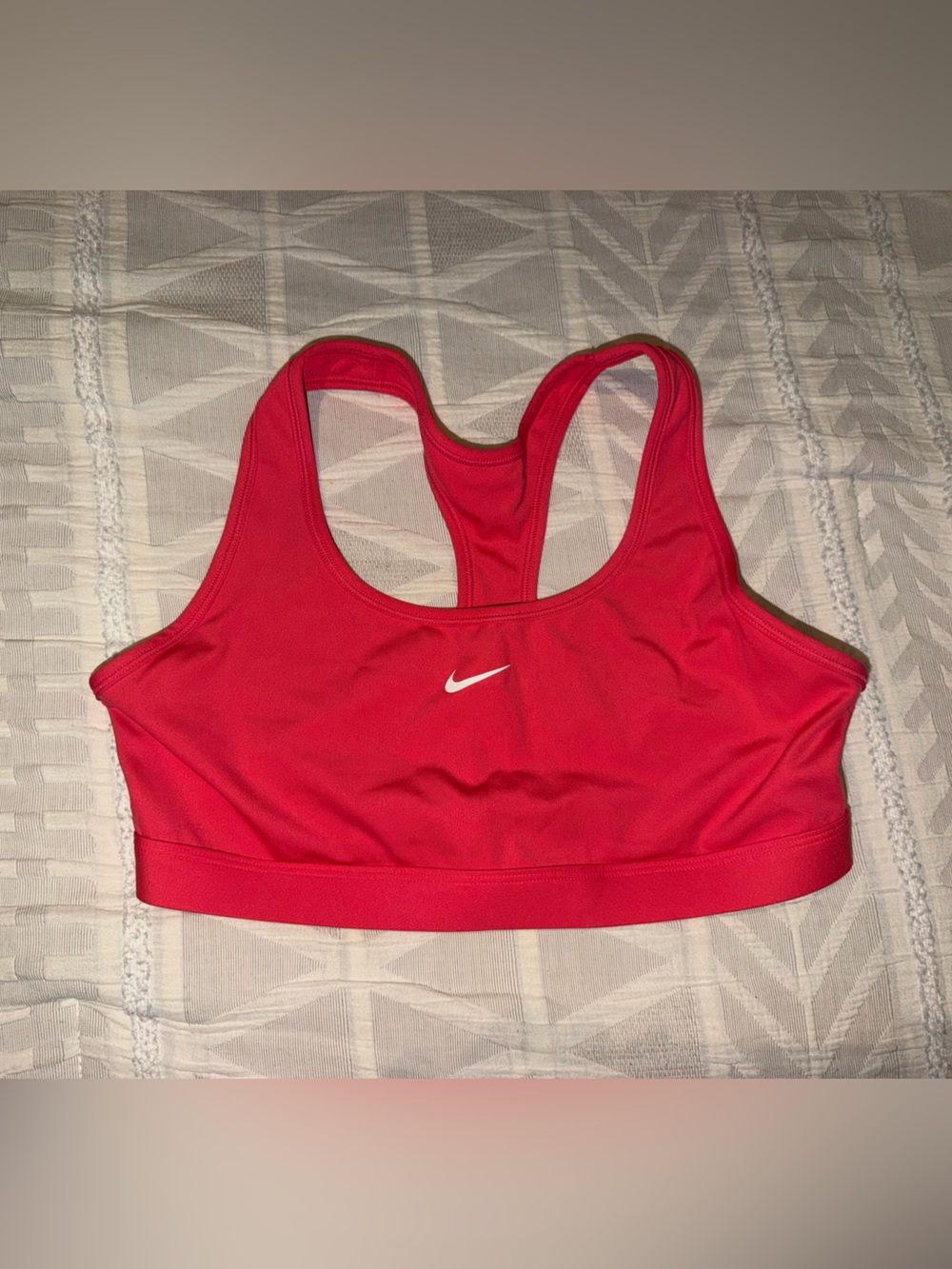 Nike Women's Coral Pink Sports Bra - Dri-FIT Support- Large